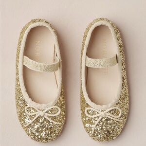 Only worn once! Noralee Ballet Flats Gold Sparkle